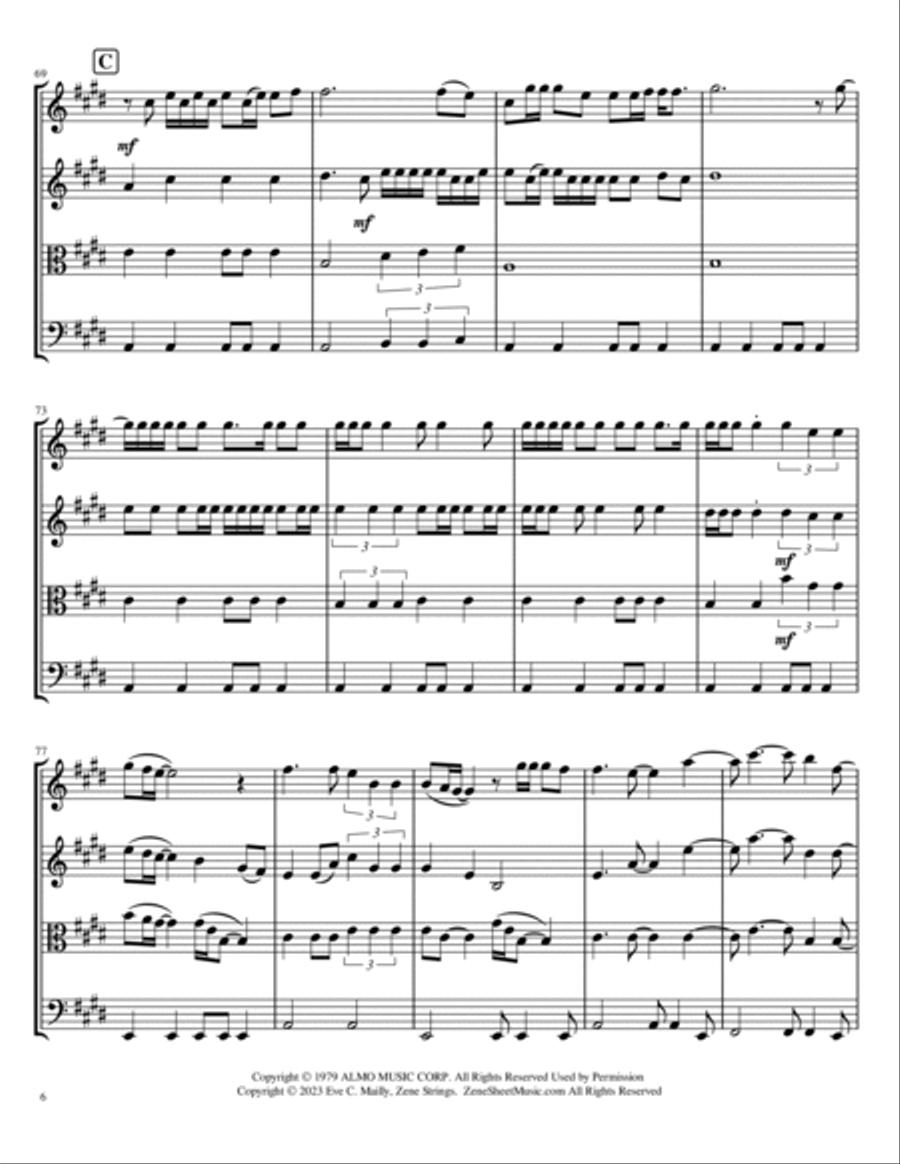 Here Comes My Girl Here Comes My Girl String Quartet scores gallery preview page 6
