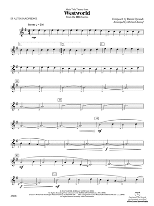 Main Title Theme from Westworld: E-flat Alto Saxophone
