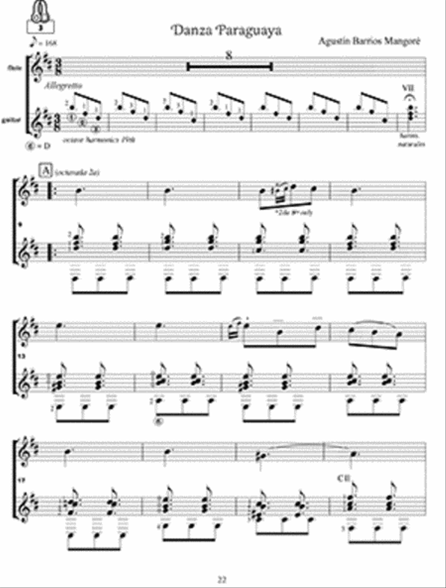 Barrios for Flute and Guitar Flute scores gallery preview page 3