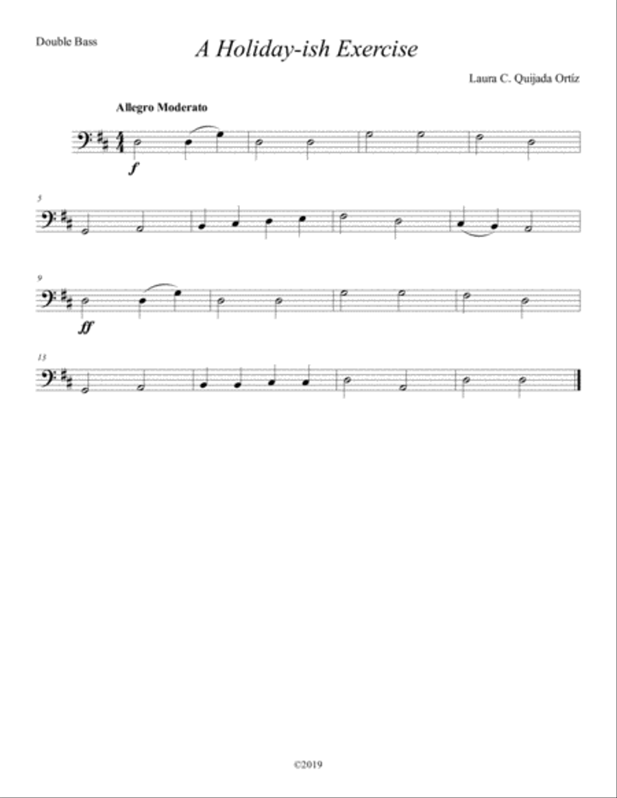 A Holidayish Exercise, for beginning string orchestra. SCORE & PARTS. String Orchestra scores gallery preview page 2