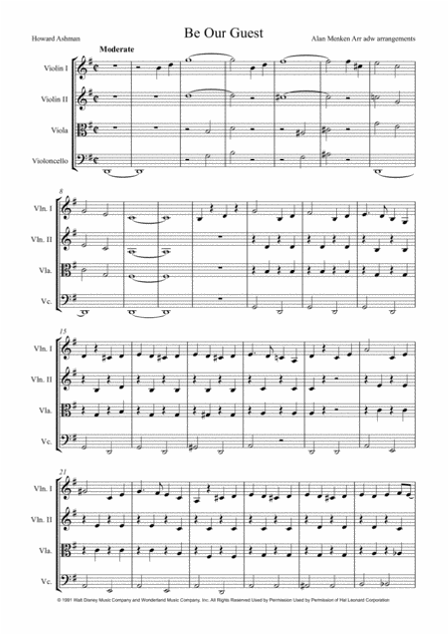 Be Our Guest Be Our Guest String Quartet scores gallery preview page 2