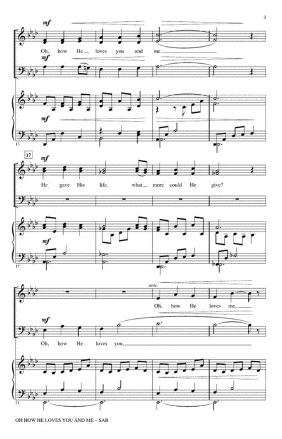 Oh How He Loves You and Me 3-Part scores gallery preview page 4