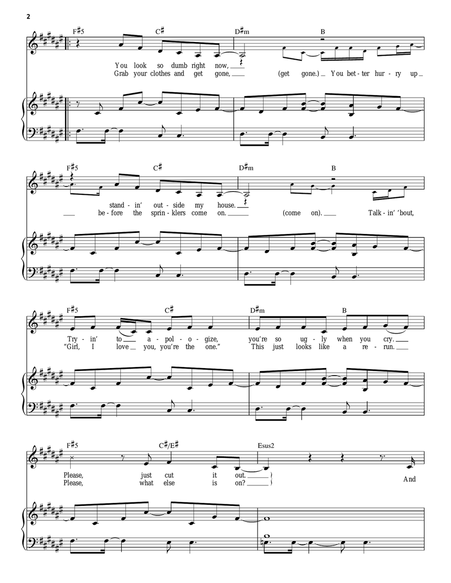Take A Bow Piano, Vocal scores gallery preview page 2