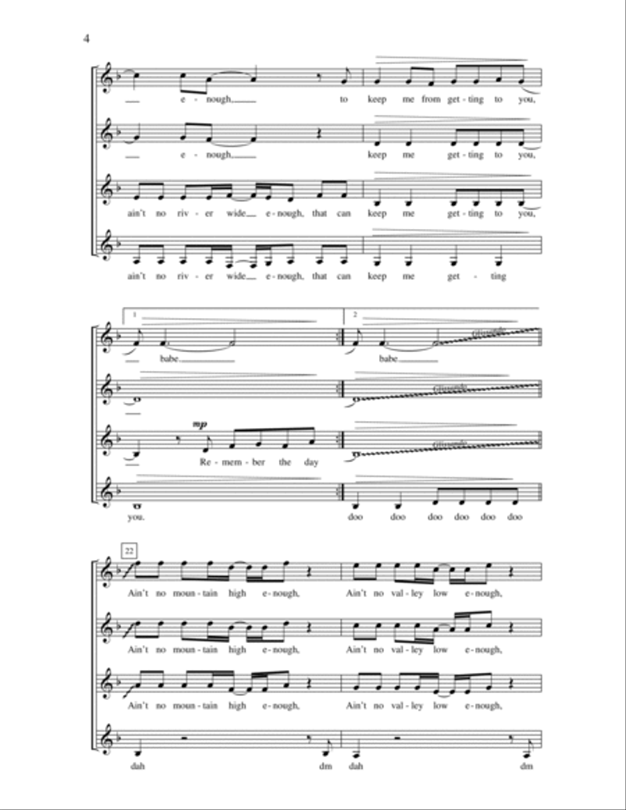 Ain't No Mountain High Enough (arr. Deke Sharon) SSAA scores gallery preview page 4