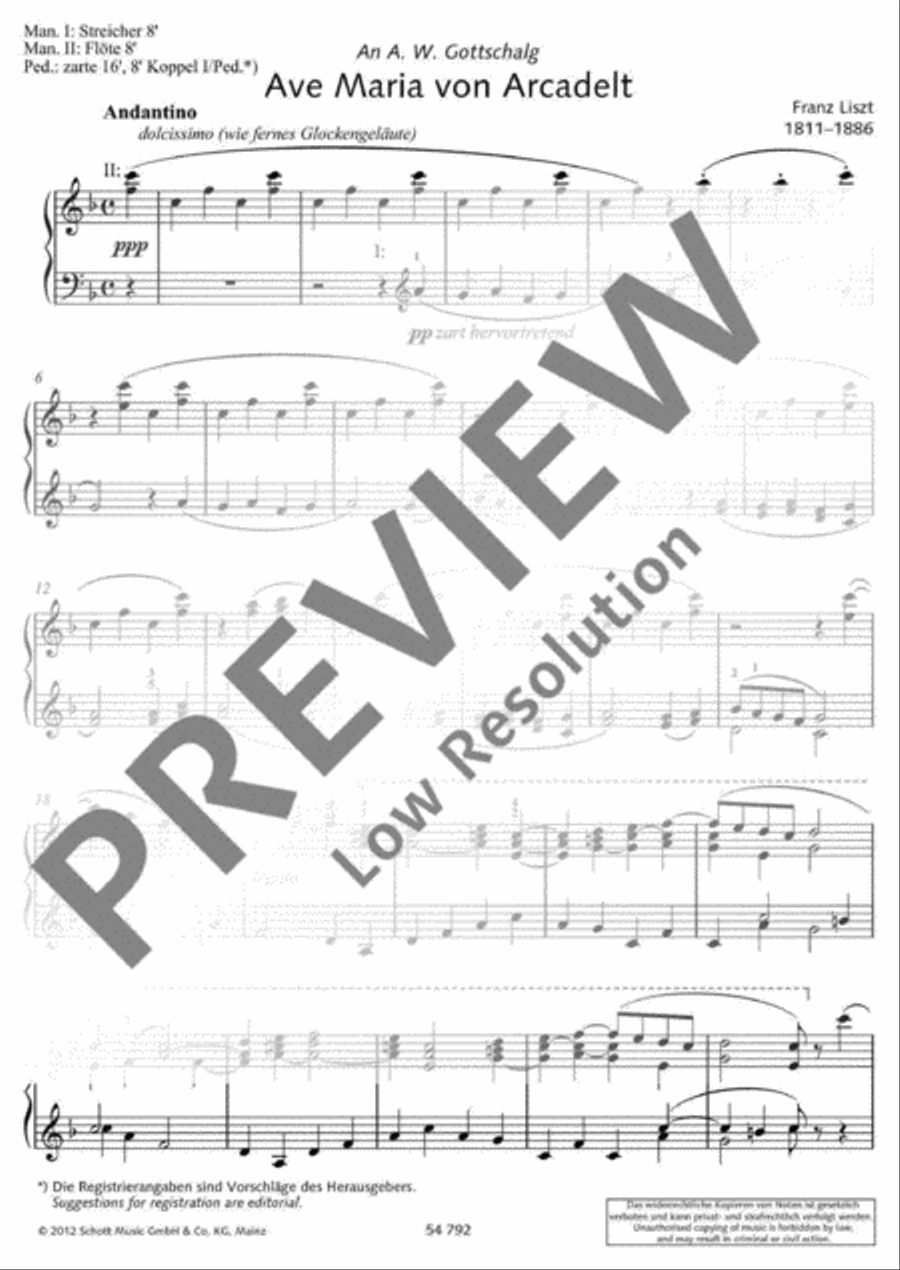 Ave Maria von Arcadelt Organ scores gallery preview page 6