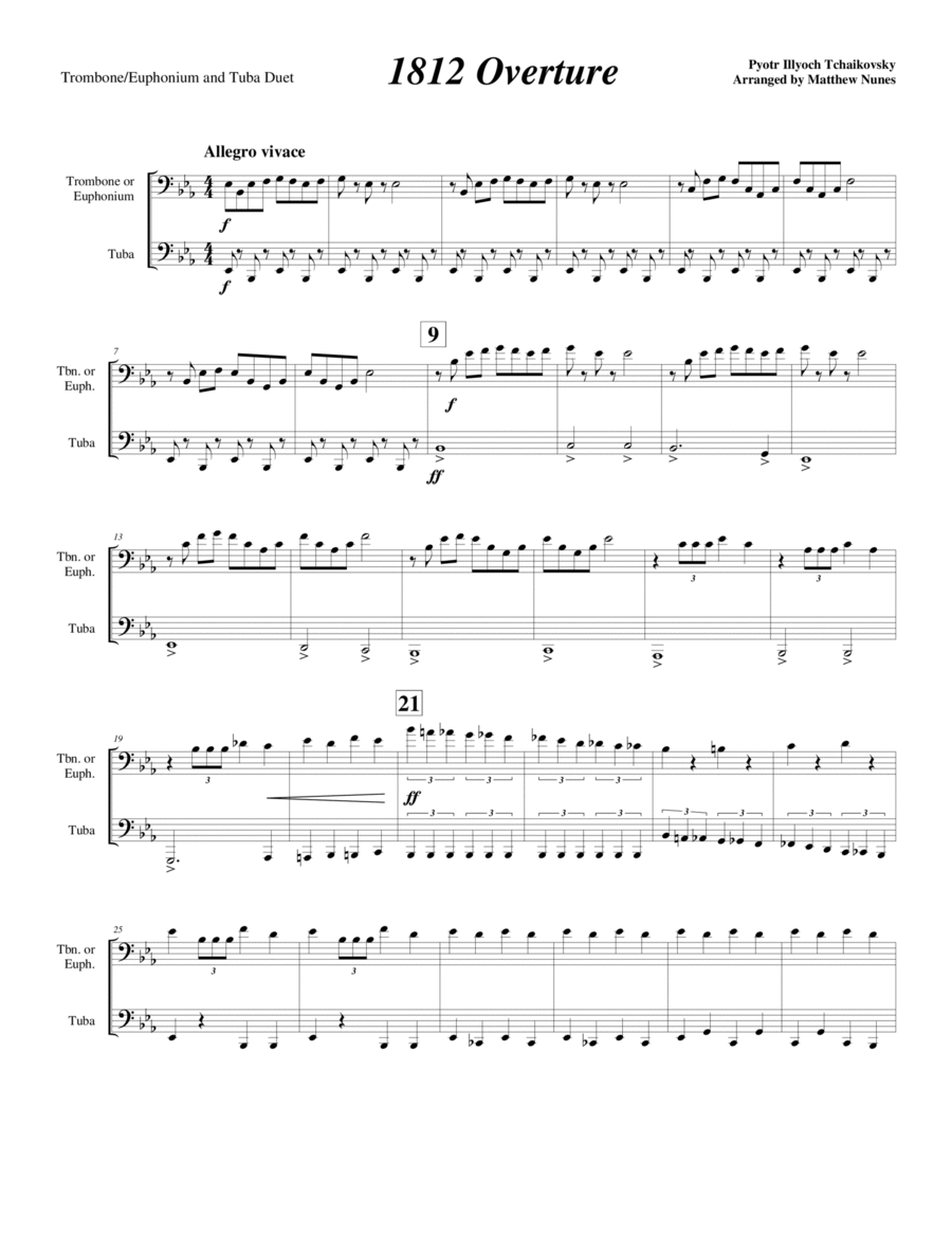 1812 Overture Brass Duet scores gallery preview page 1