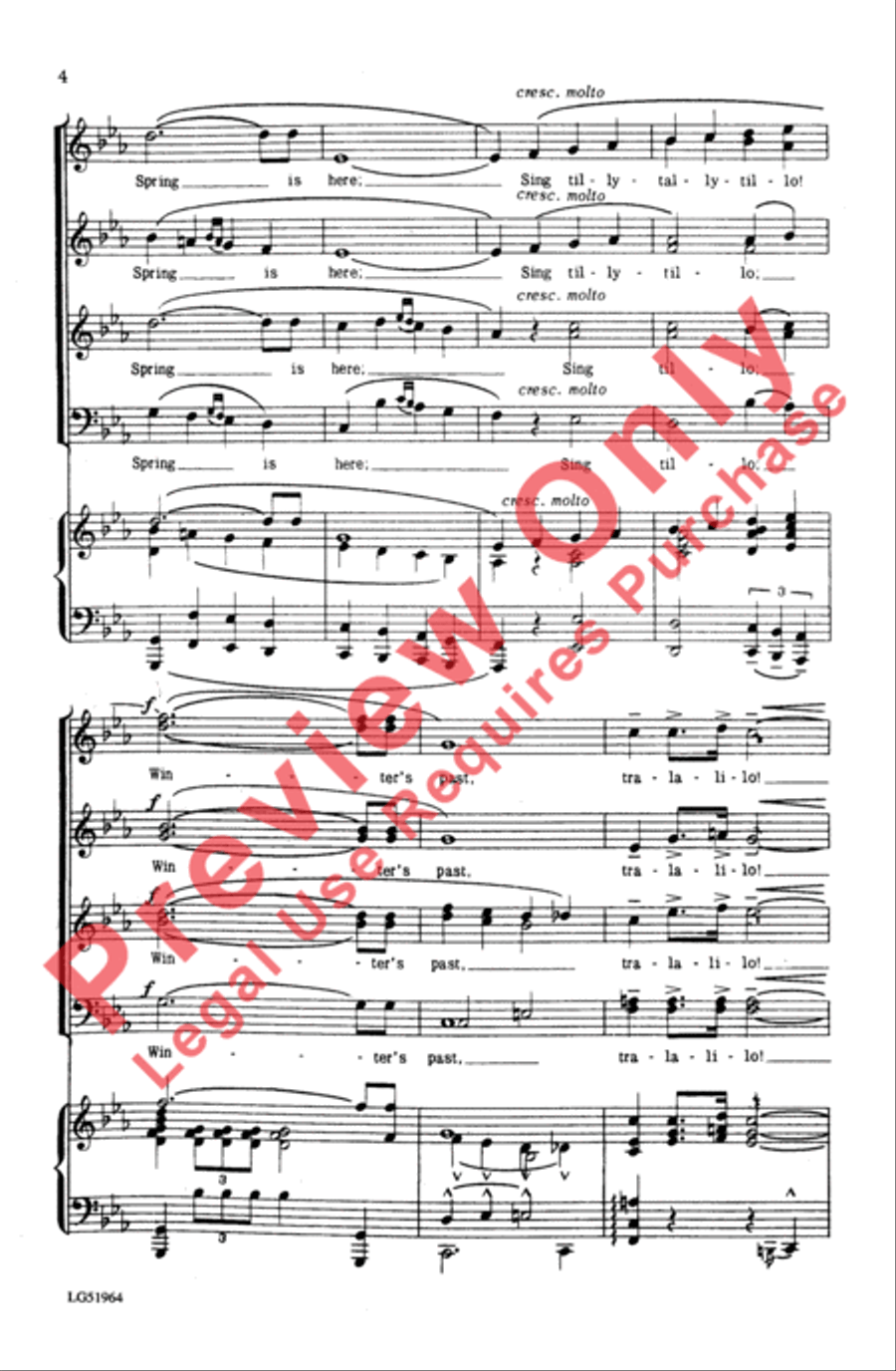 Sing of Spring 4-Part scores gallery preview page 4