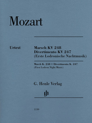 Book cover for March K. 248, Divertimento K. 247 (First Lodron Night Music)