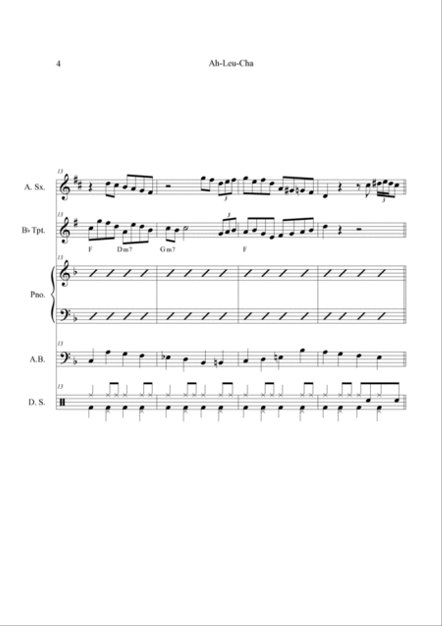 Ah-leu-cha Jazz Ensemble scores gallery preview page 4