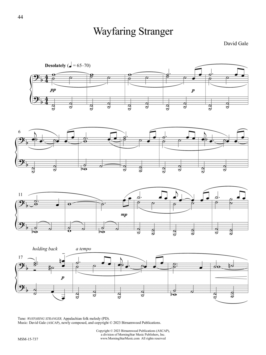 Wayfaring Stranger Wayfaring Stranger Piano Solo scores gallery preview page 1