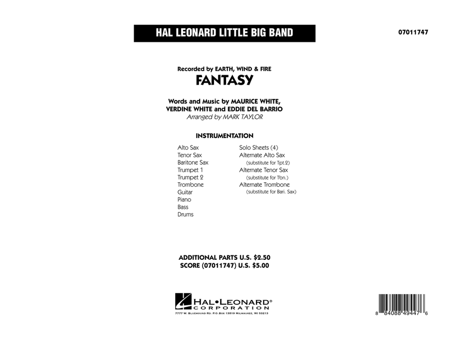 Fantasy - Conductor Score (Full Score) Jazz Ensemble scores gallery preview page 1