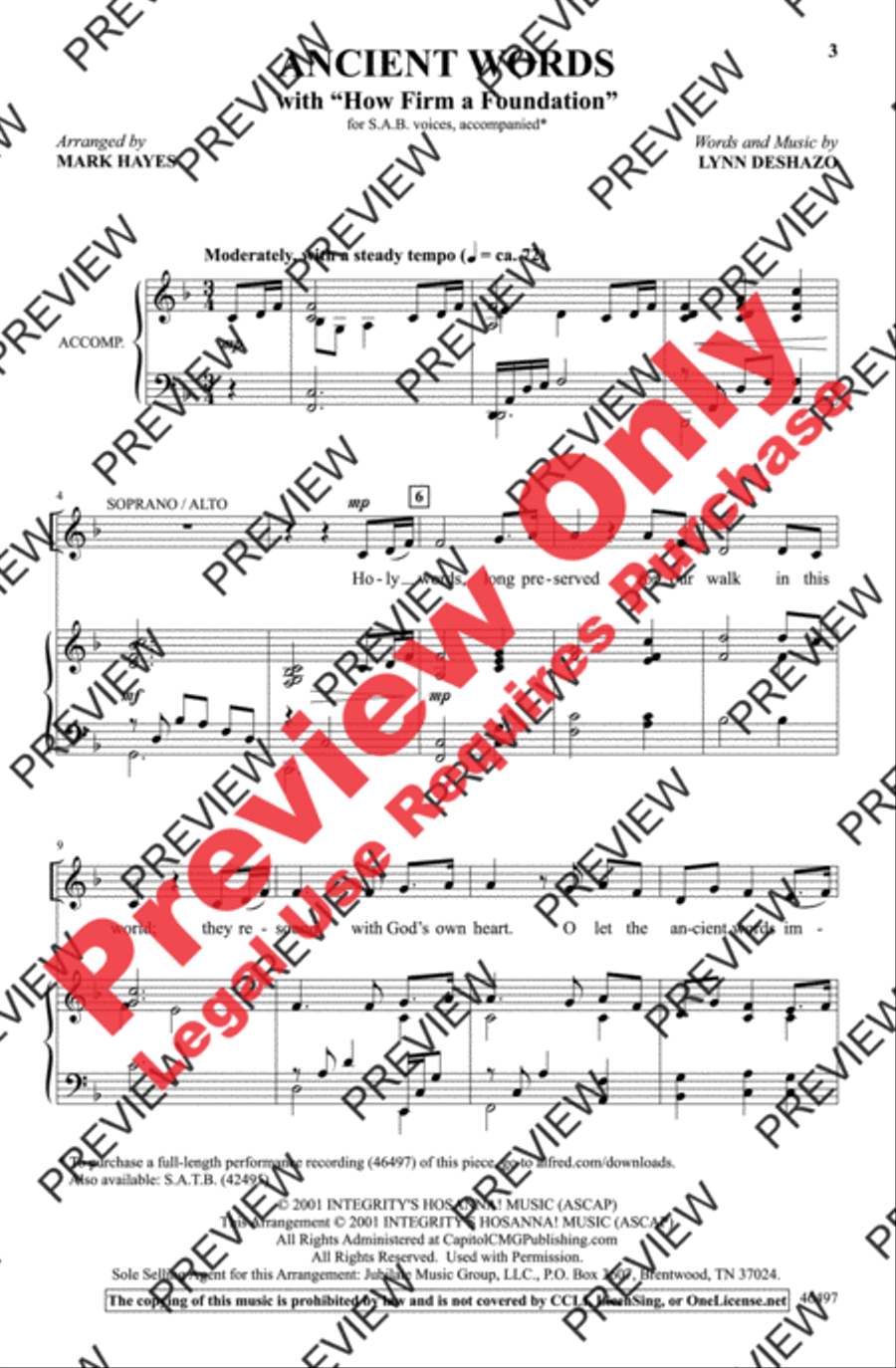 Ancient Words 3-Part scores gallery preview page 3