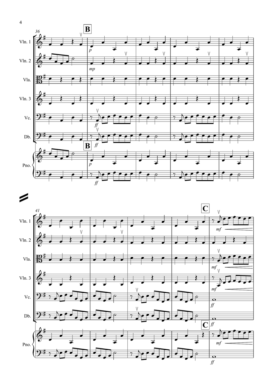 1812 Overture for String Orchestra String Quartet scores gallery preview page 4