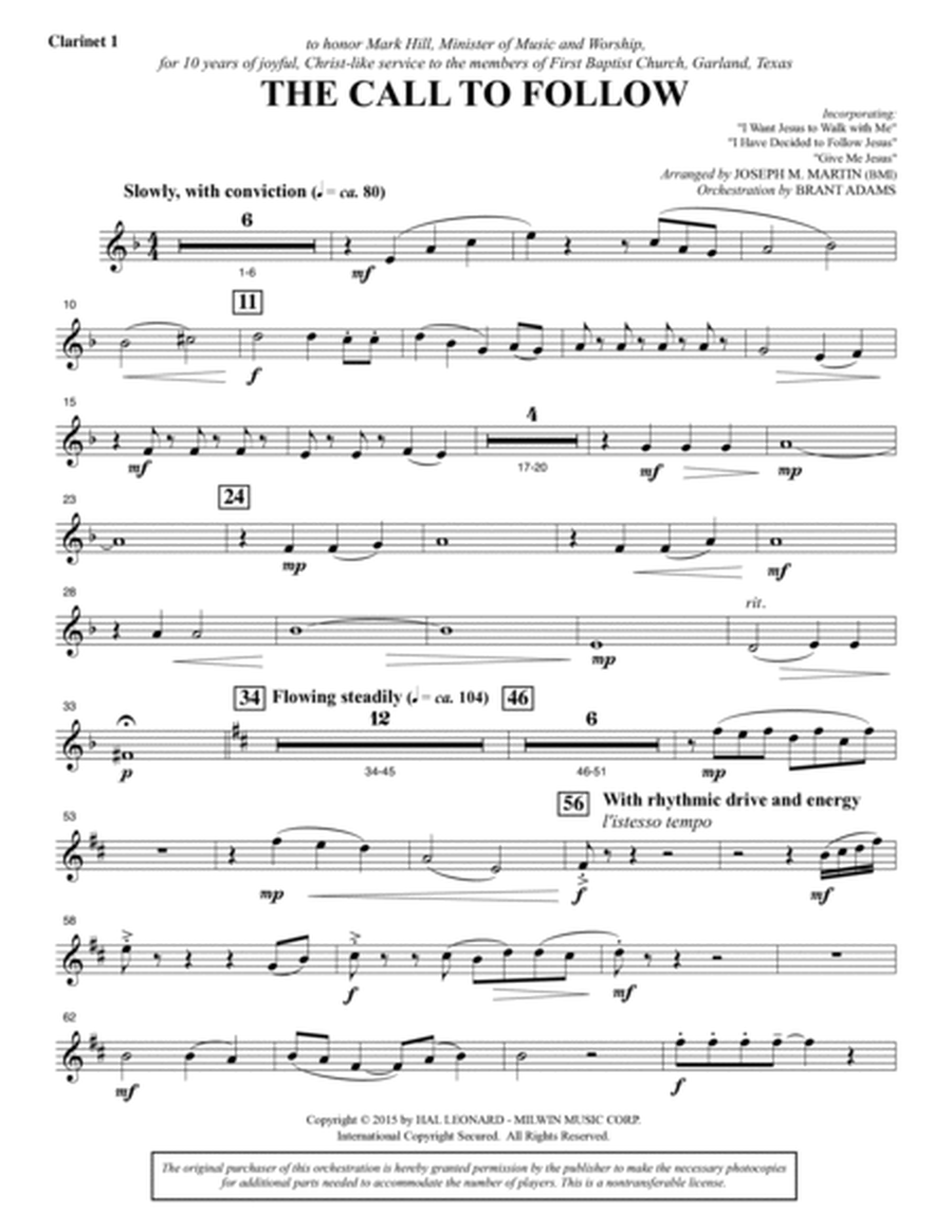 A Journey To Hope (A Cantata Inspired By Spirituals) - Bb Clarinet 1