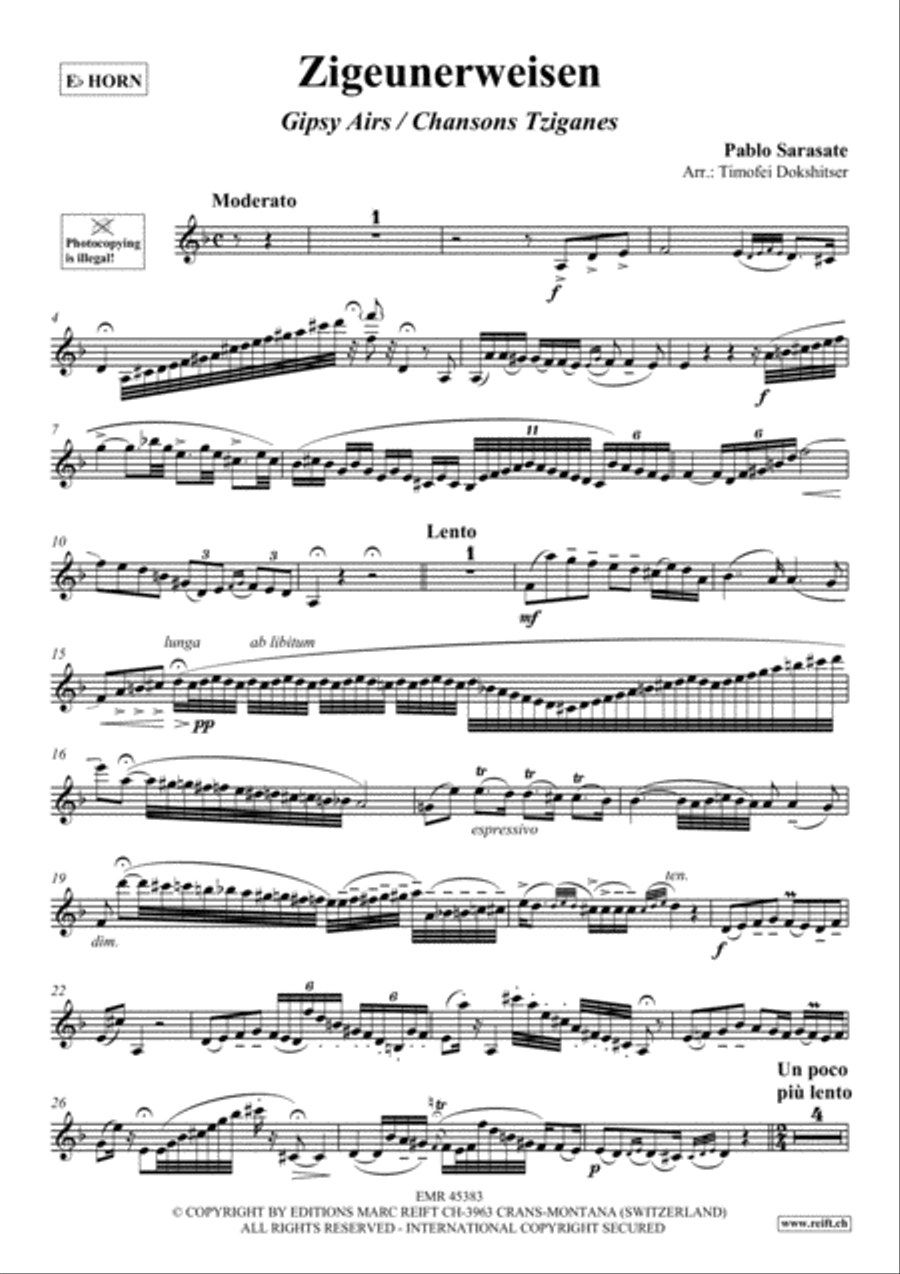 Zigeunerweisen Horn scores gallery preview page 2