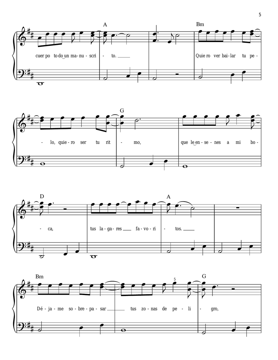 Despacito Easy Piano scores gallery preview page 5