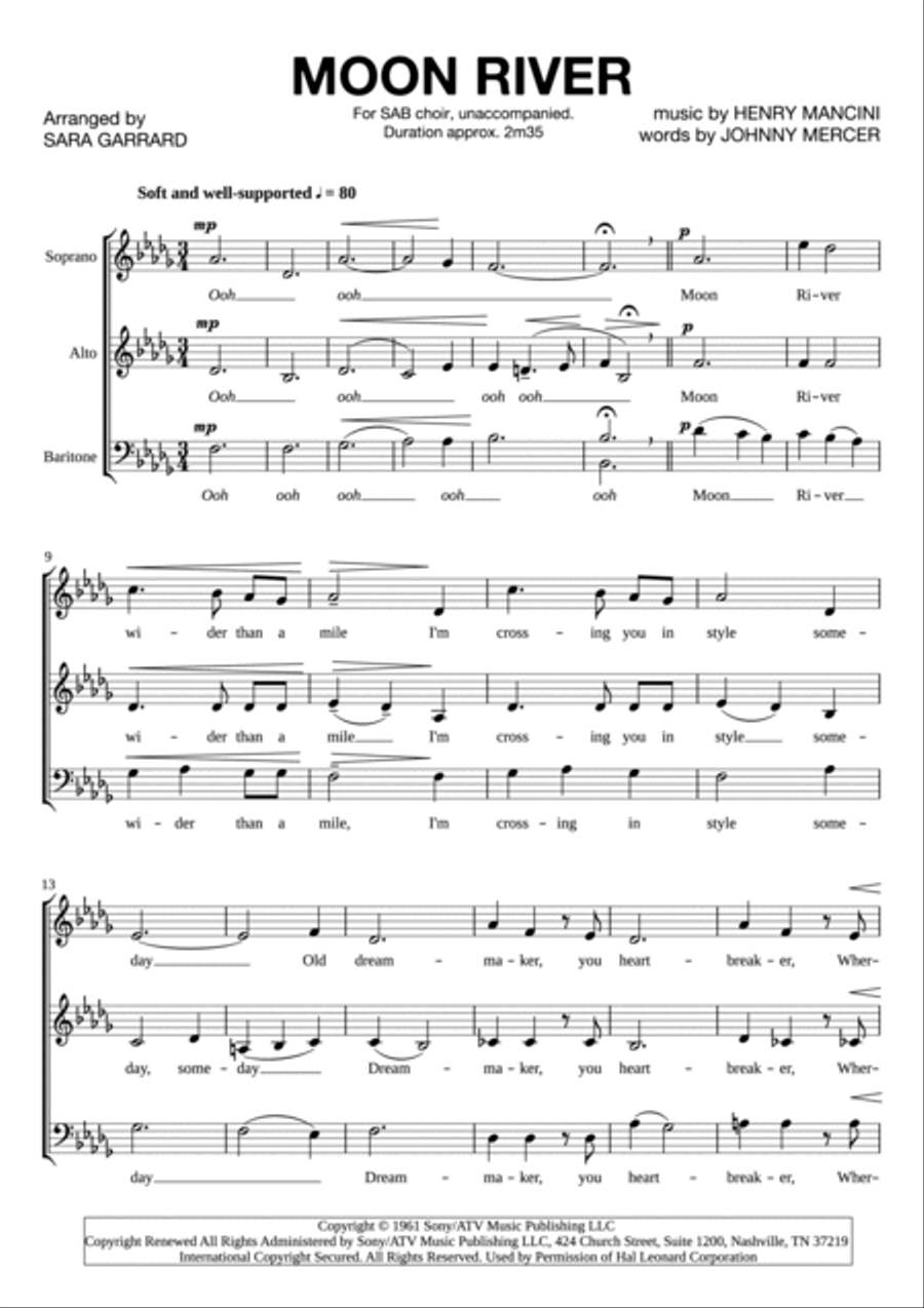 Moon River Moon River 3-Part scores gallery preview page 2