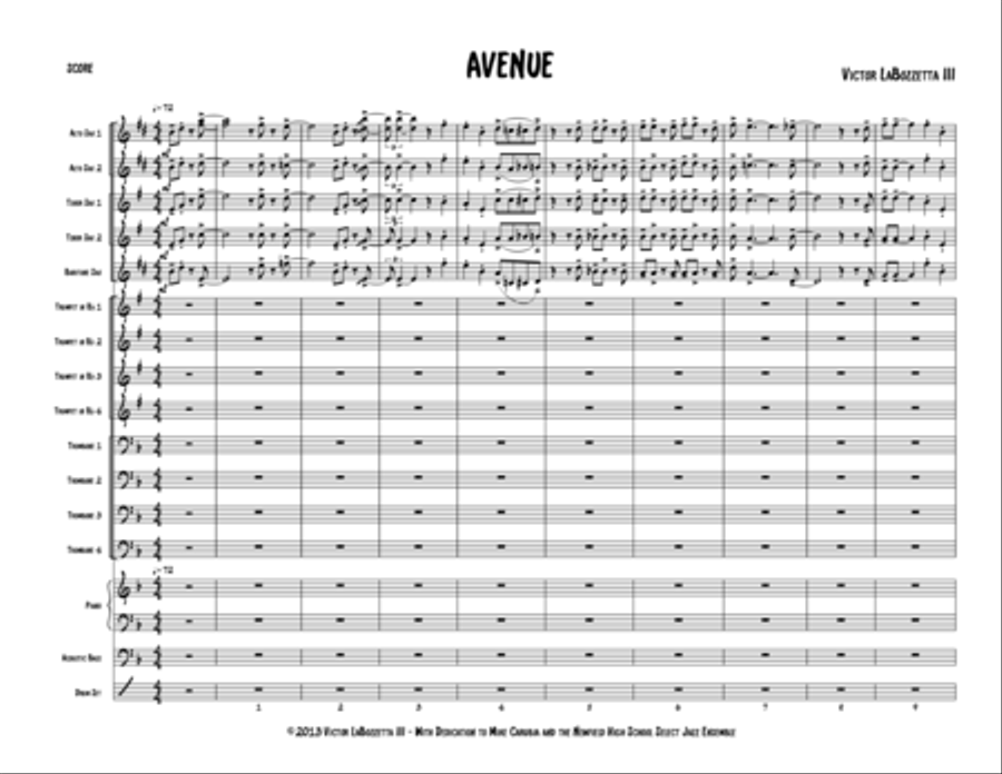 Avenue (Score) Avenue (Score) Jazz Ensemble scores gallery preview page 1