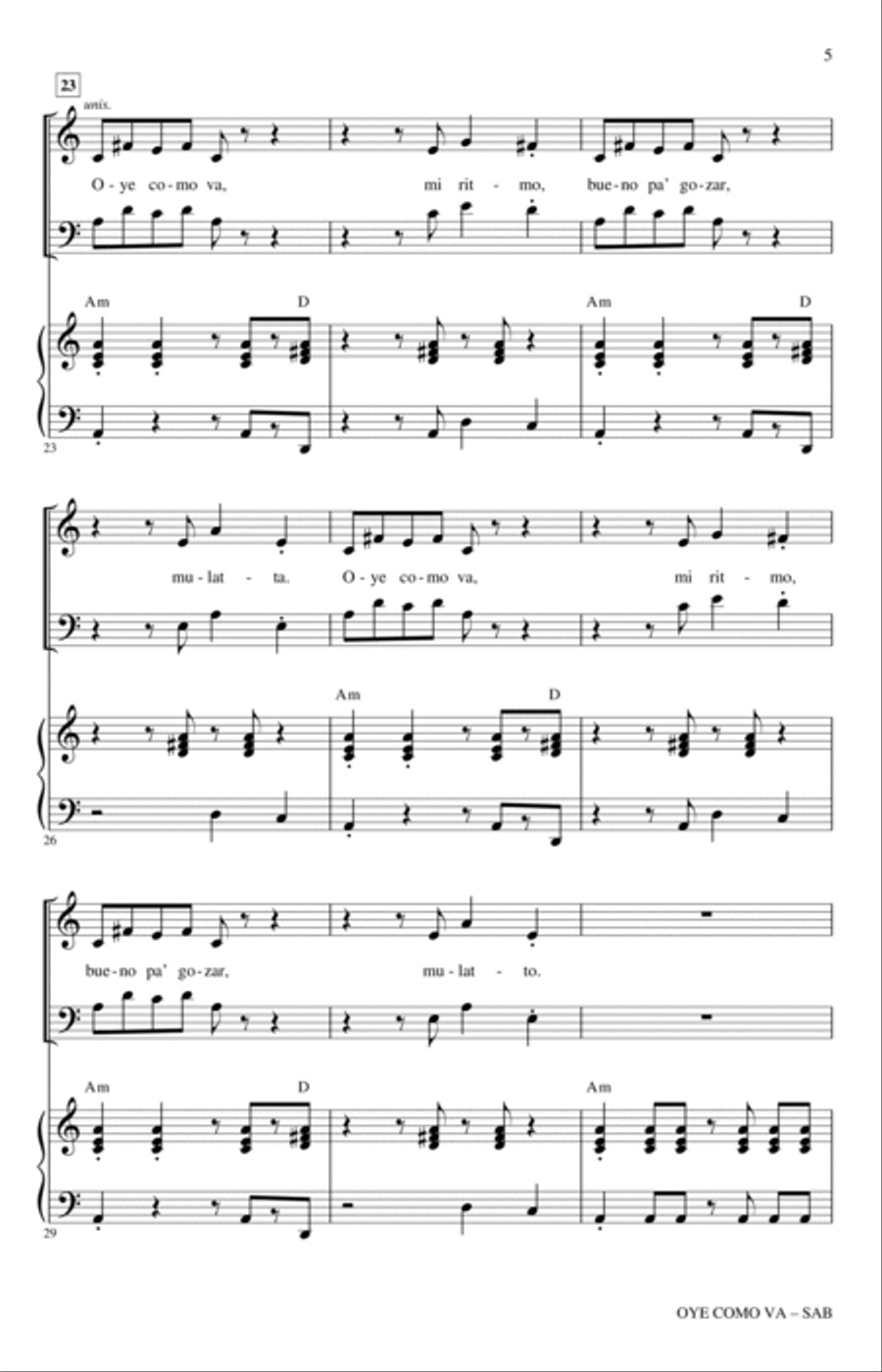 Oye Como Va (arr. Kirby Shaw) 3-Part scores gallery preview page 3