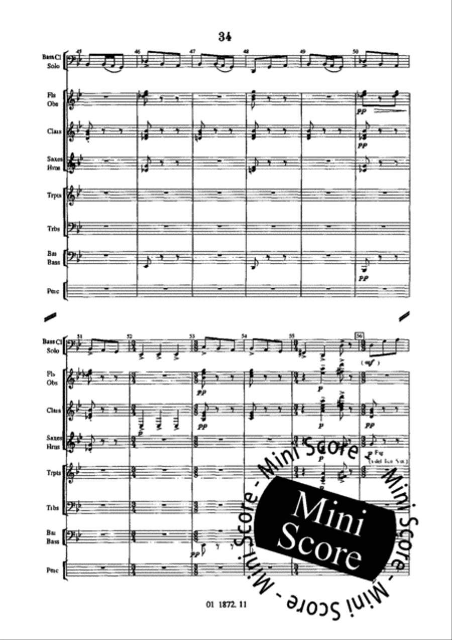 Concerto for Bass Clarinet and Band Concert Band scores gallery preview page 38