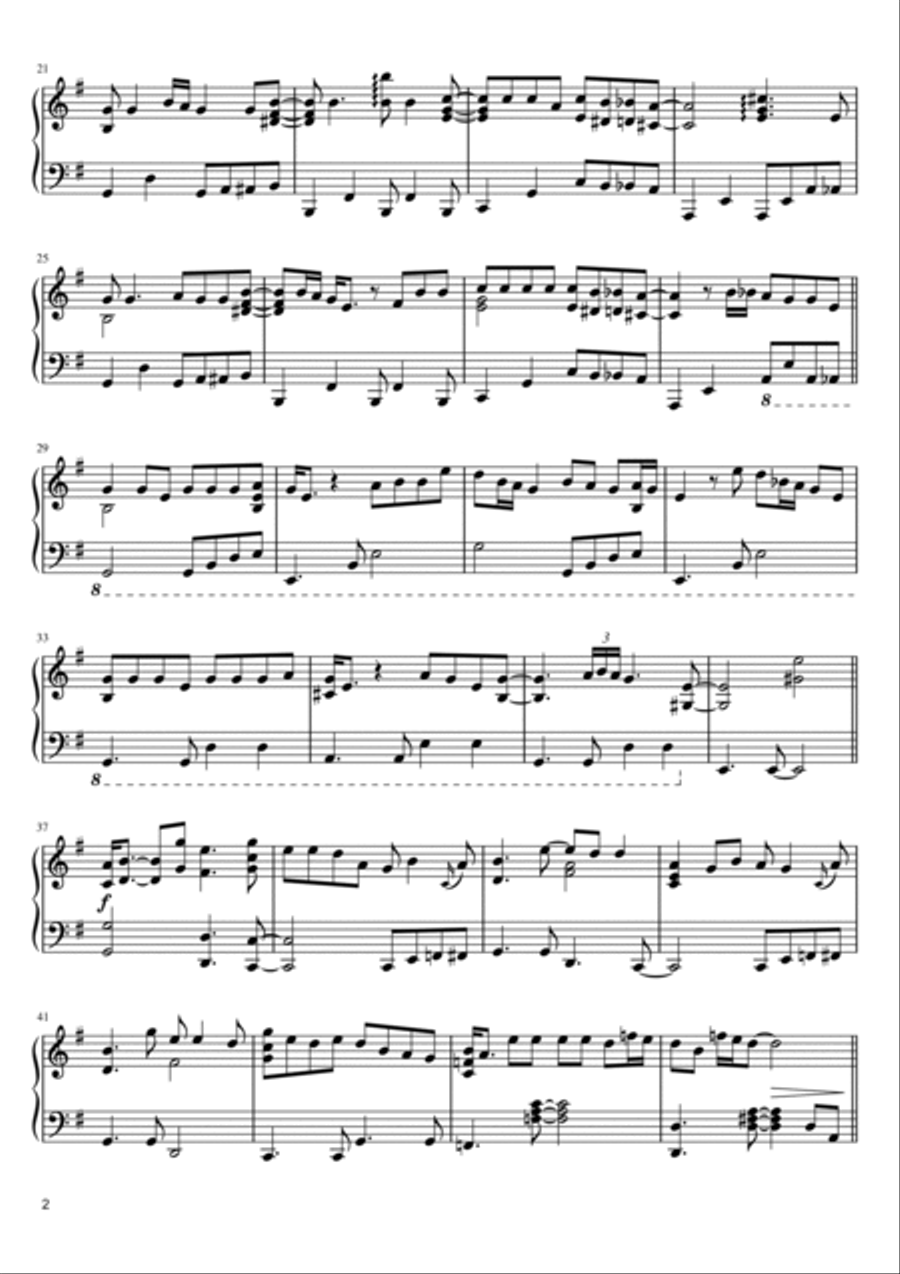 (sittin' On) The Dock Of The Bay Piano Solo scores gallery preview page 2