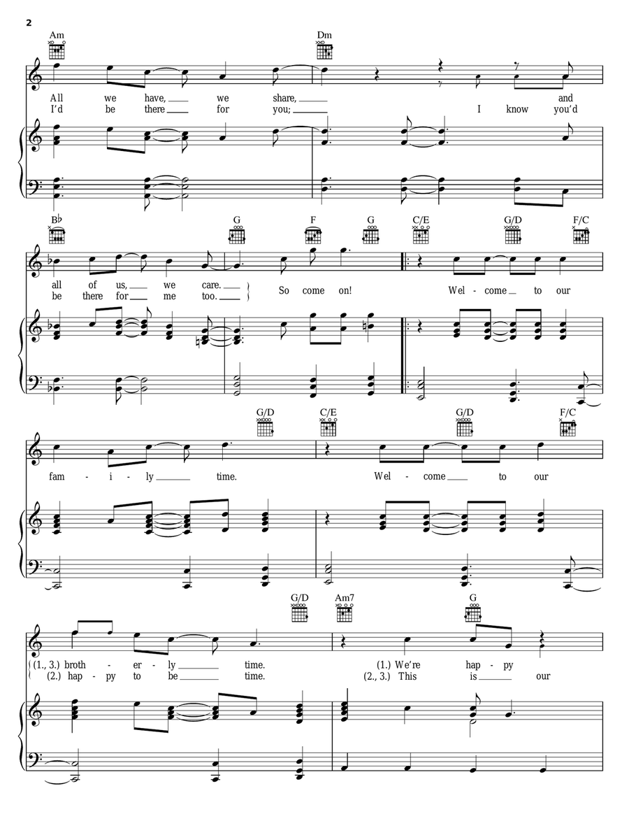 Welcome Piano, Vocal, Guitar scores gallery preview page 2