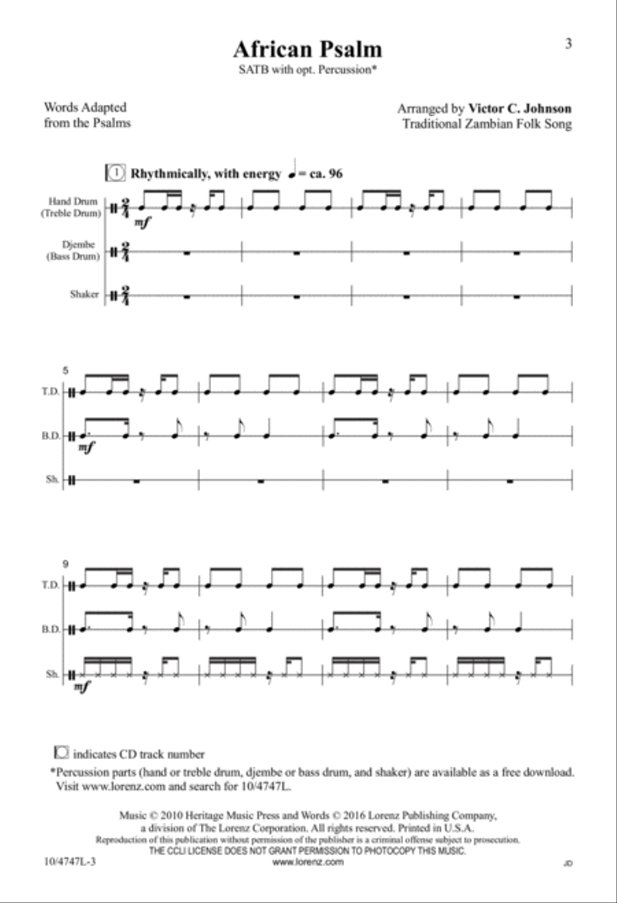 African Psalm 4-Part scores gallery preview page 3