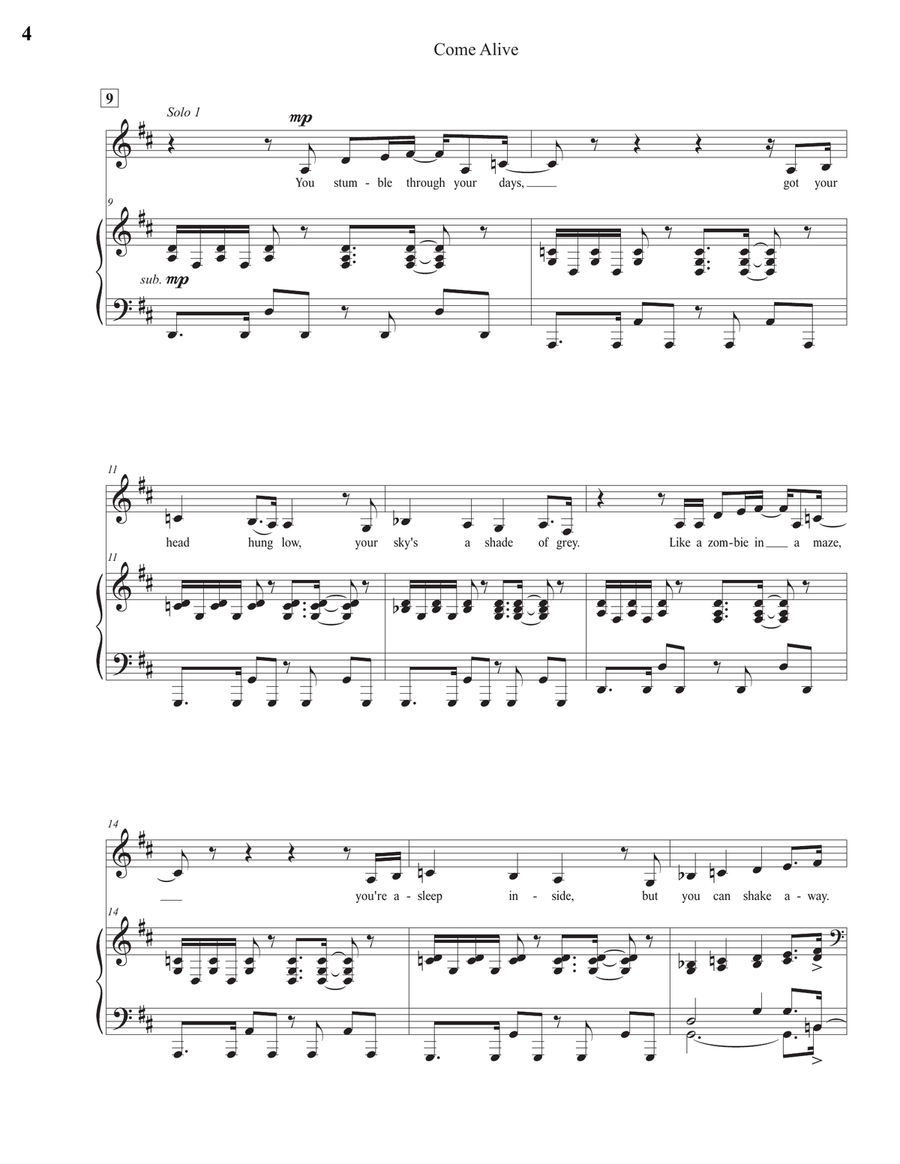 Come Alive 4-Part scores gallery preview page 4
