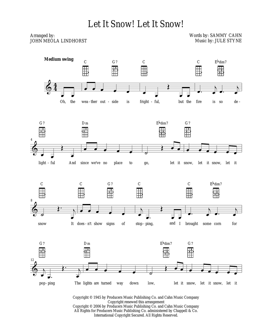 Let It Snow! Let It Snow! Let It Snow! Ukulele scores gallery preview page 1