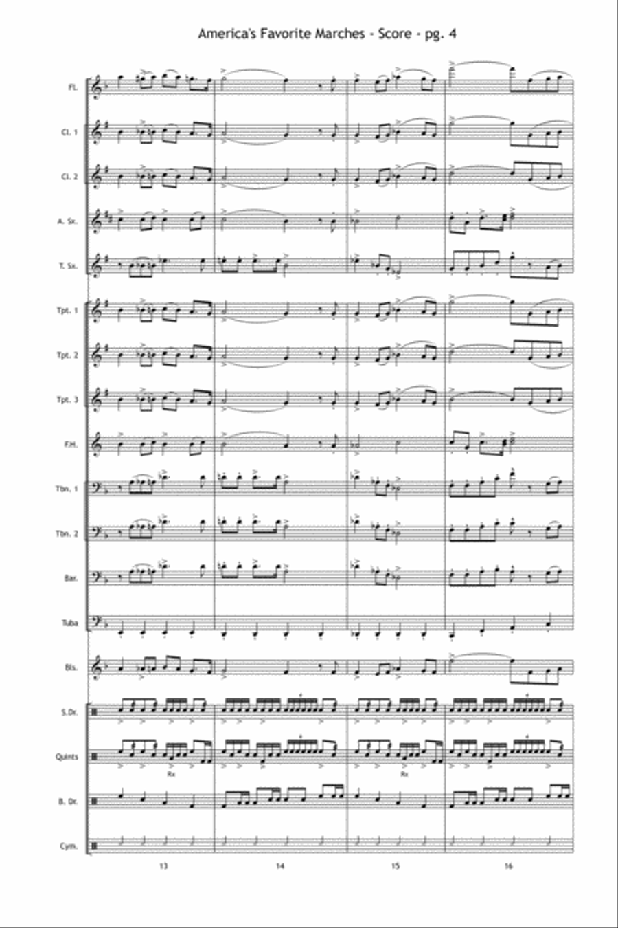 America's Favorite Marches Marching Band scores gallery preview page 5