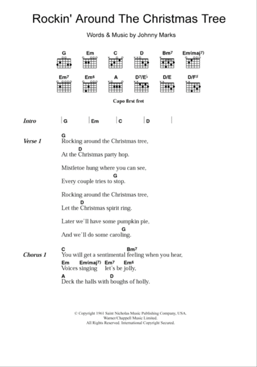 Rockin' Around The Christmas Tree Guitar scores gallery preview page 1