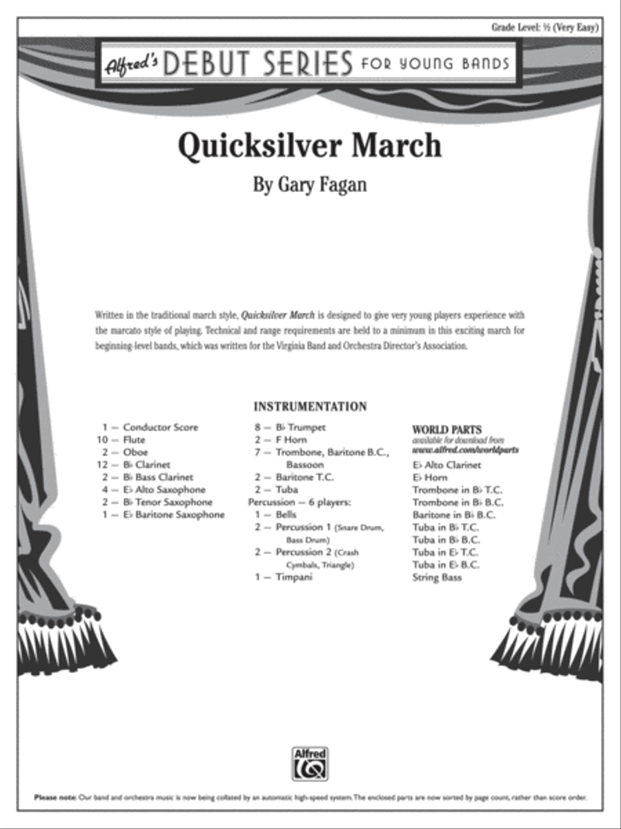 Quicksilver March: Score Quicksilver March: Score Concert Band scores gallery preview page 1