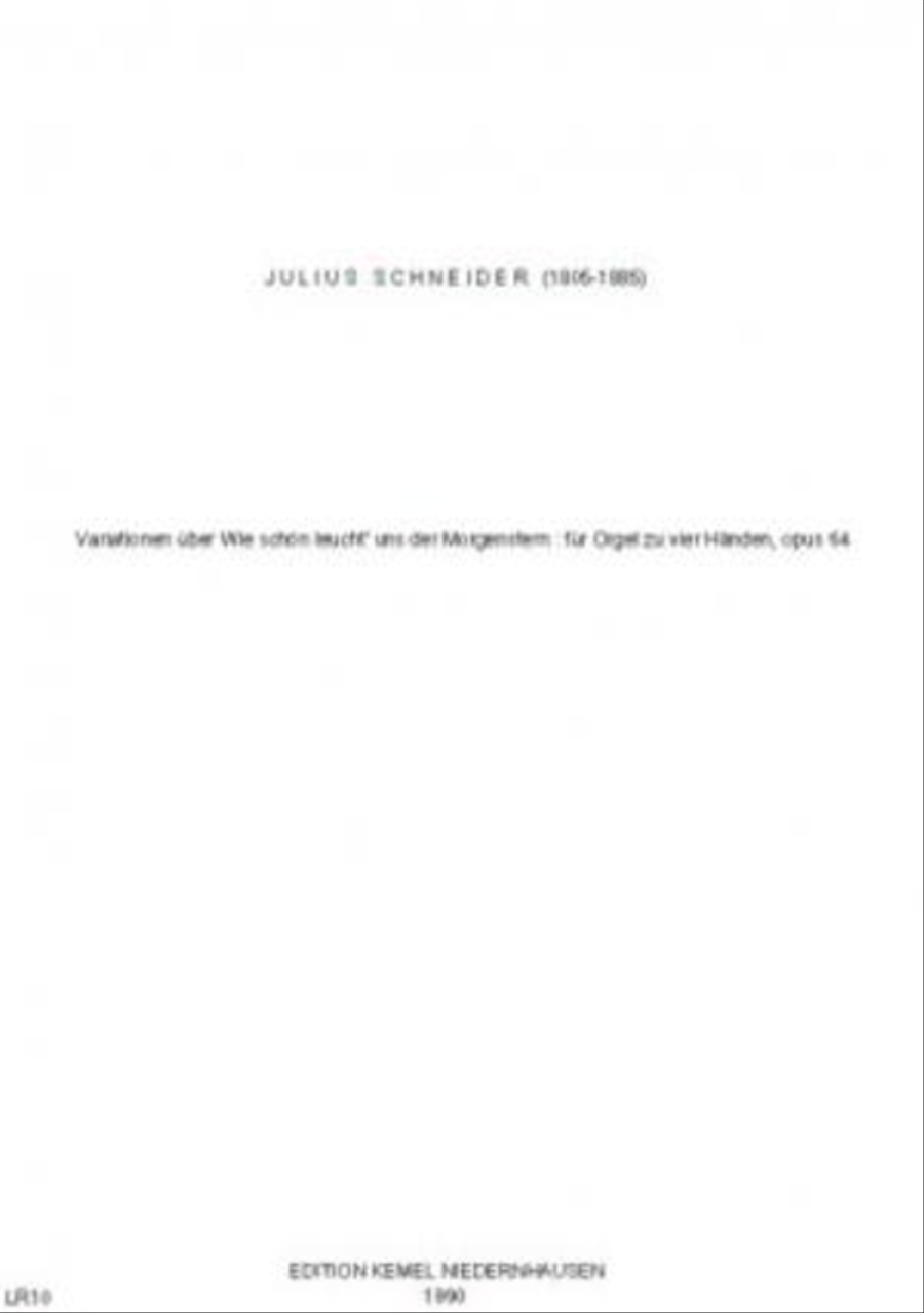 Variationen über Wie schön leucht' uns der Morgenstern Organ scores gallery preview page 1