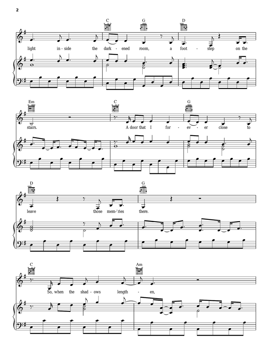 September When It Comes Piano, Vocal, Guitar scores gallery preview page 2