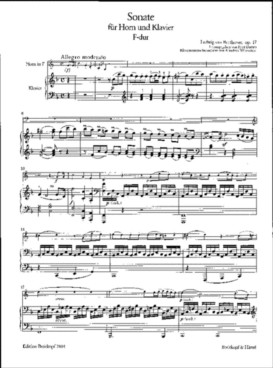 Sonata in F major Op. 17 Horn scores gallery preview page 2