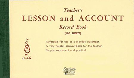 Teacher's Lesson and Account Record Book