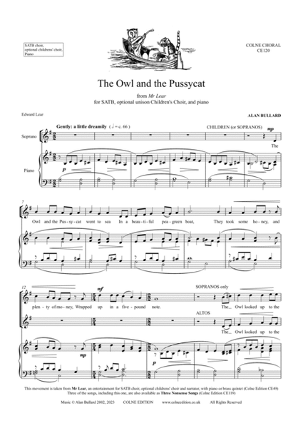 The Owl and the Pussycat (SATB & optional childrens' choir) image number null
