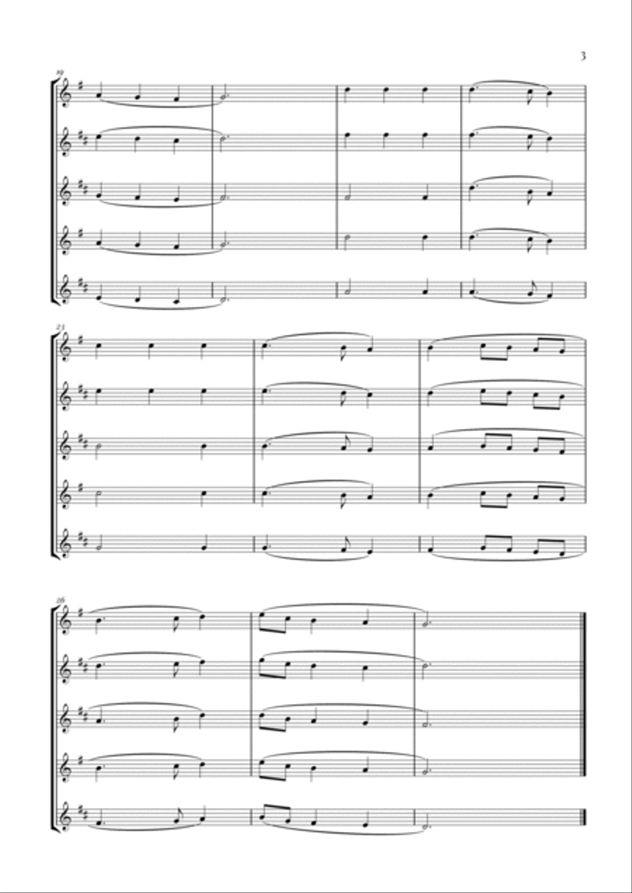 My Country 'Tis of Thee (America) Saxophone Quintet scores gallery preview page 3