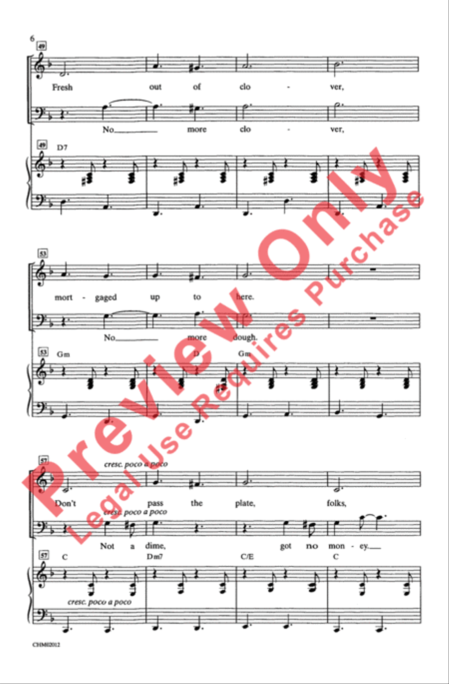 Hey, Look Me Over Unison Choir scores gallery preview page 6