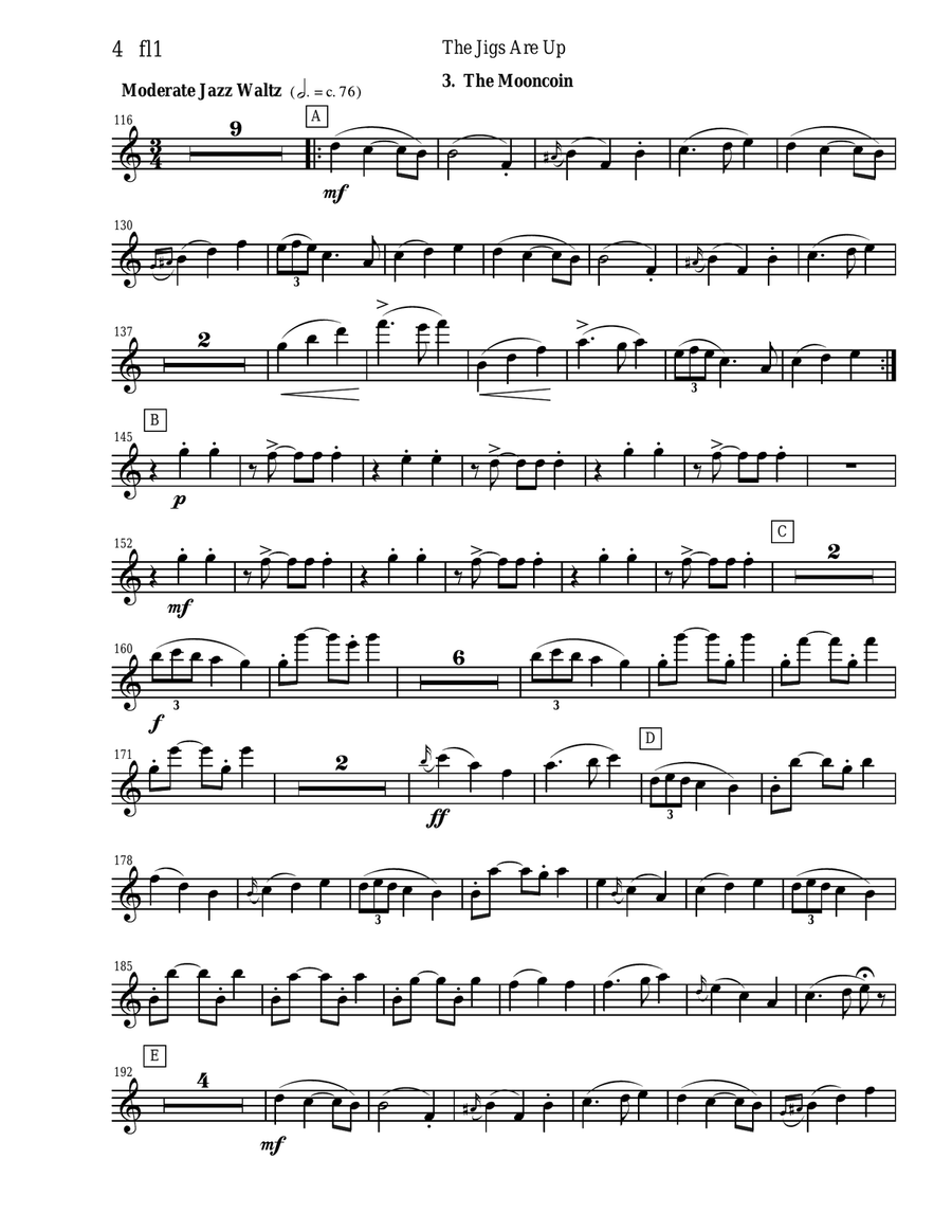 The Jigs are Up - Celtic Music for Flute Quartet Flute Quartet scores gallery preview page 4