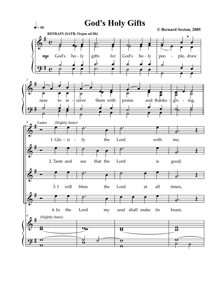 God's Holy Gifts 4-Part scores gallery preview page 2
