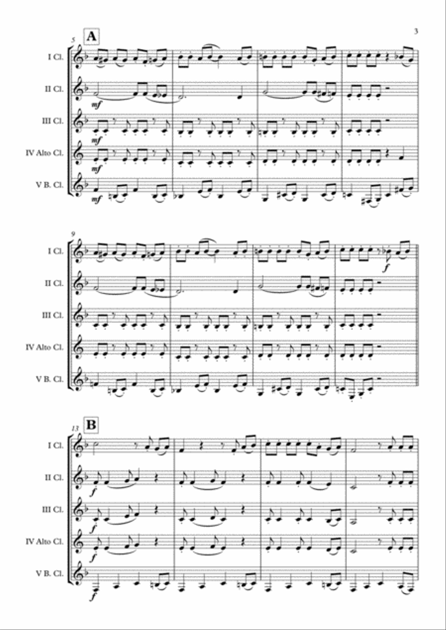 Shaun The Sheep Clarinet Choir scores gallery preview page 4