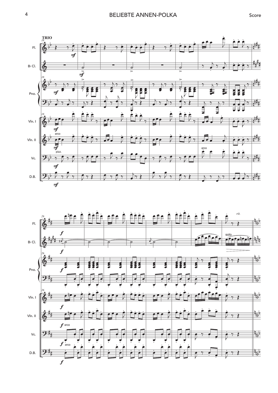 Beliebte Annen-Polka op. 137 Chamber Orchestra scores gallery preview page 4