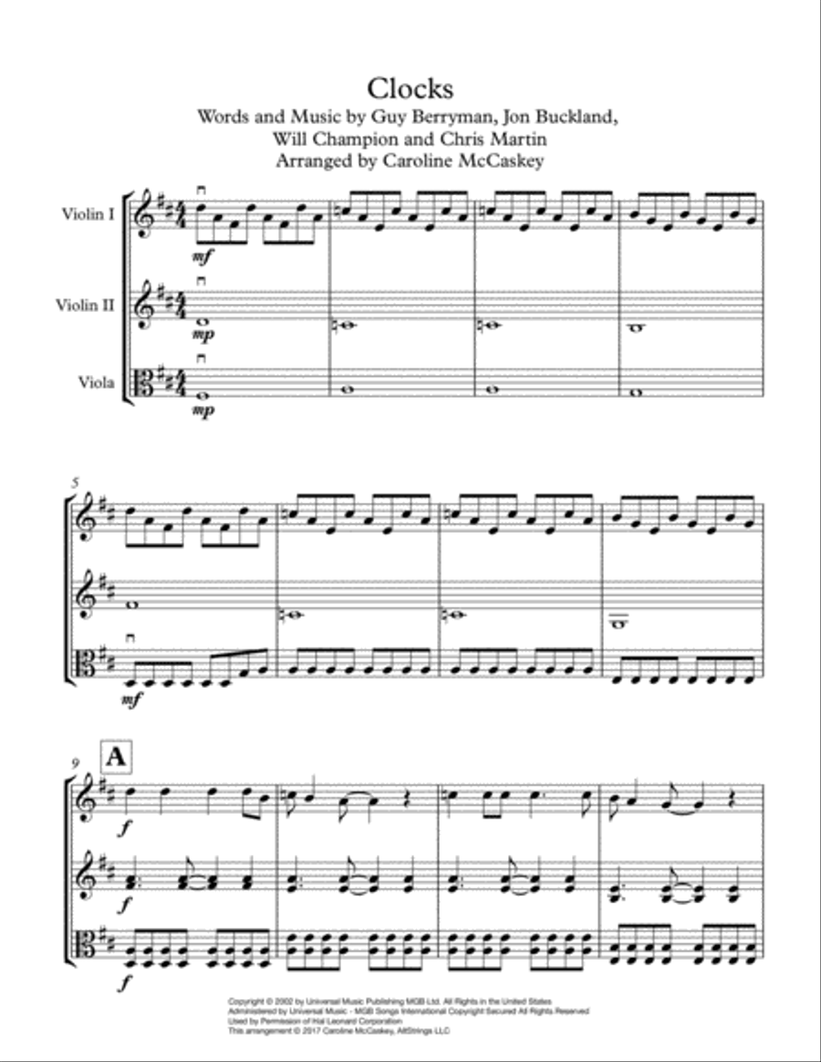 Clocks String Trio scores gallery preview page 2
