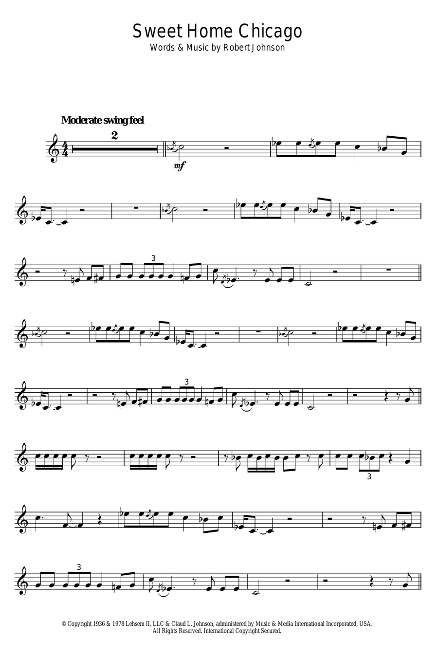 Sweet Home Chicago Clarinet Solo scores gallery preview page 1