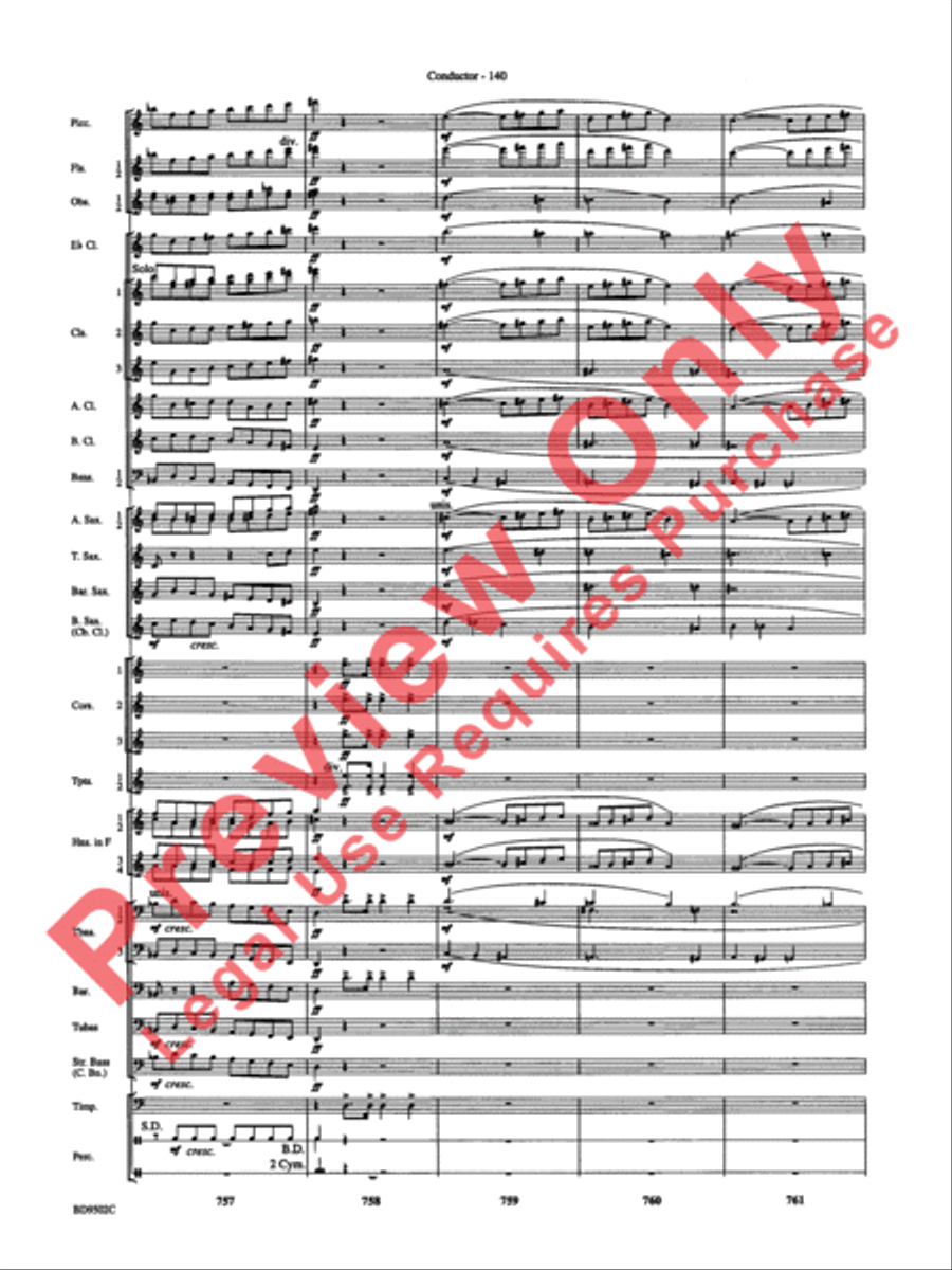 Symphony No. 3 for Band Concert Band scores gallery preview page 143