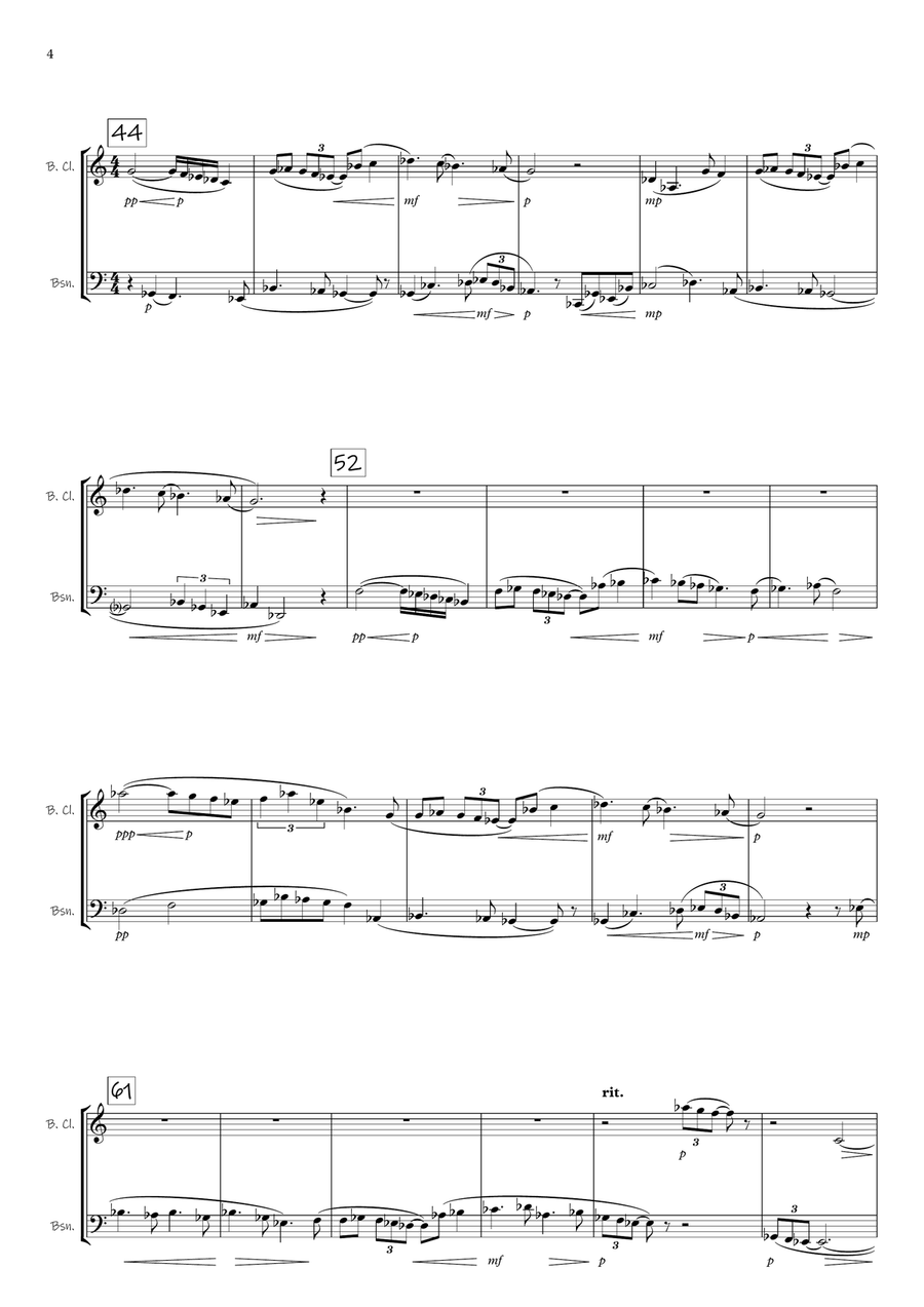 Dwellings - Bass Clarinet and Bassoon Duet Woodwind Duet scores gallery preview page 4