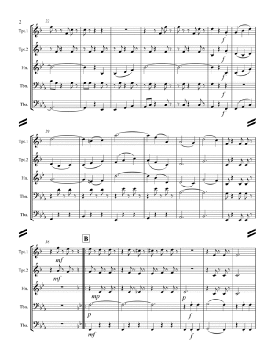 The Blue Danube (for Brass Quintet) Brass Quintet scores gallery preview page 3