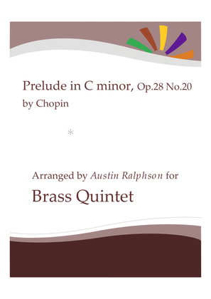 Book cover for Prelude in C minor, Op.28 No.20 - brass quintet