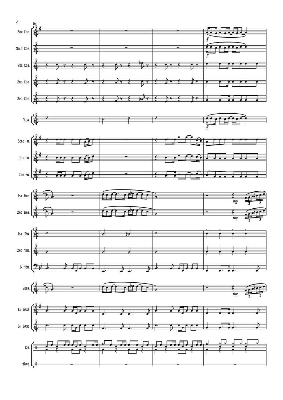 Don't Look Back In Anger Brass Band scores gallery preview page 5